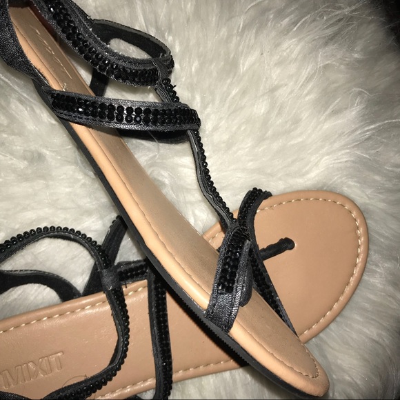 Black Jeweled Sandal - Picture 3 of 5